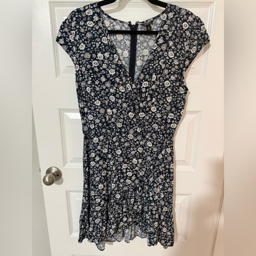 J Crew Navy and White floral Dress